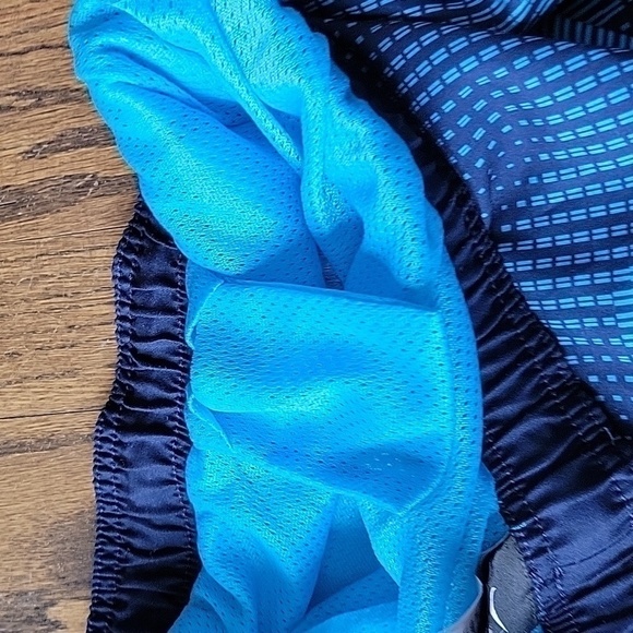 Nike Blue Geometrical Men Swim Trunks Sporty Lined Side Pockets Strings Vintage - Picture 14 of 16